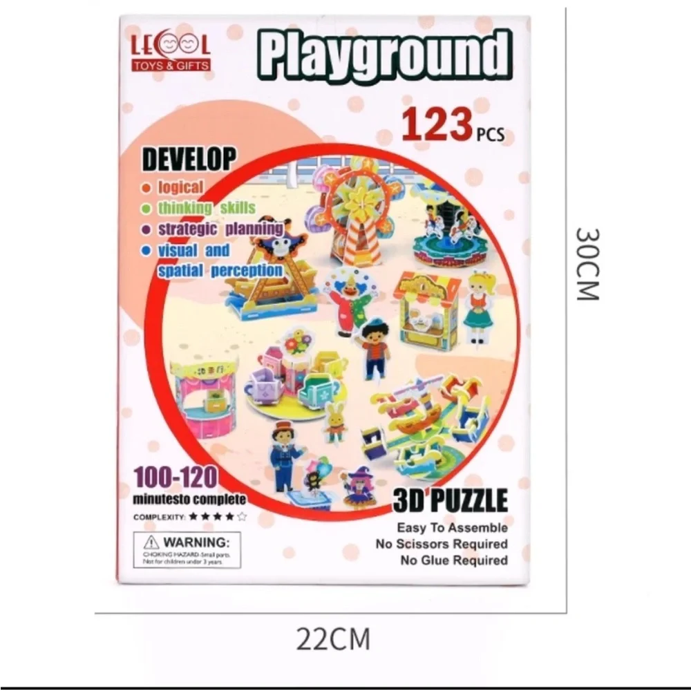 3 pack 3D puzzle craft amusement park fine motor skills building 5 6 7 8 9 +